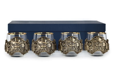 СТАКАН ДЛЯ ВИСКИ "УСПЕШНЫЙ БИЗНЕСМЕН" CLASSIC 4 ШТ