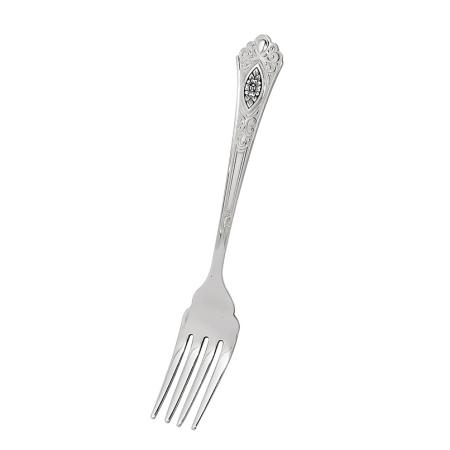 СЕРЕБРЯНАЯ ВИЛКА ДЛЯ РЫБЫ "РЕЛЬЕФНЫЙ С ЧЕРНЕНИЕМ  - СЕВЕРНАЯ ЧЕРНЬ