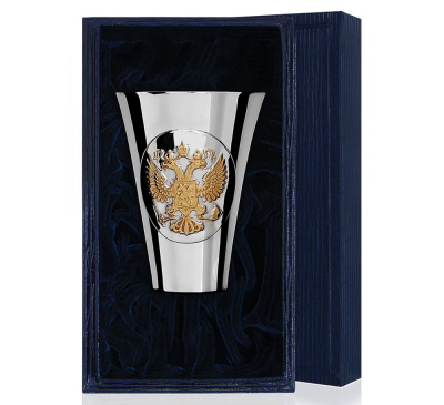 СЕРЕБРЯНАЯ СТОПКА "ГЕРБ" Ч/П (1 ШТУКА) – АРГЕНТА