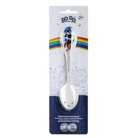 ДЕТСКАЯ ЛОЖКА "КОТ В САПОГАХ" С ЦВЕТНОЙ ЭМАЛЬЮ – КОЛЬЧУГИНСКИЙ МЕЛЬХИОР