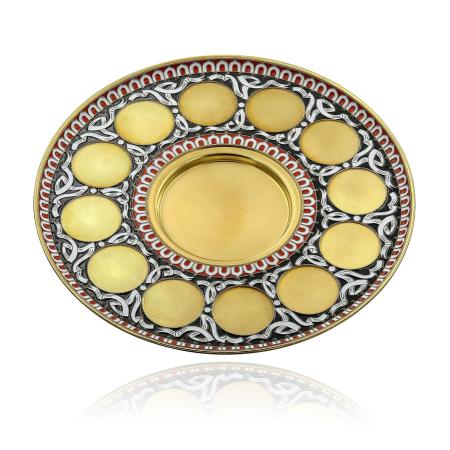 СЕРЕБРЯНЫЙ ПОДНОС "КАРТЫ" – РУССКИЕ САМОЦВЕТЫ