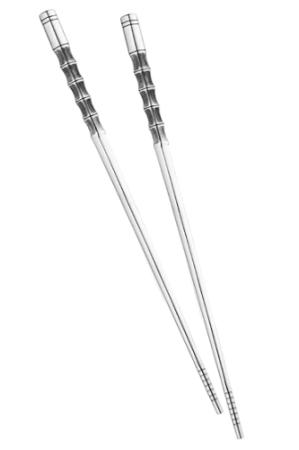 Серебряные столовые приборы купить в Москве СЕРЕБРЯНЫЕ ПАЛОЧКИ ДЛЯ СУШИ "БАМБУК" – АЛЬТМАСТЕР