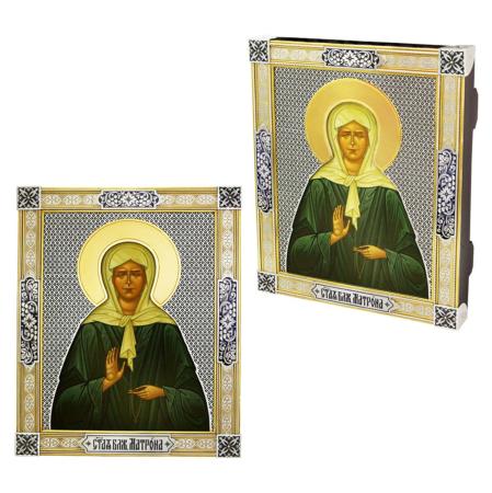 СЕРЕБРЯНАЯ ИКОНА "СВЯТАЯ БЛАЖЕННАЯ МАТРОНА" АРТ. 50610012А06 – СЕВЕРНАЯ ЧЕРНЬ