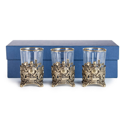 СТОПКА "СТРОИТЕЛЬ" ЛАТУННАЯ 3 ШТ