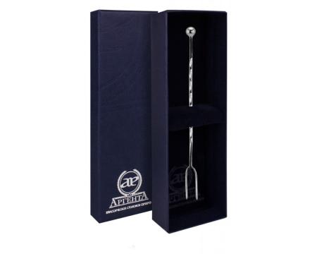 ВИЛКА ДЛЯ ЛИМОНА ИЗ СЕРЕБРА "ВИТАЯ" С ЧЕРНЕНИЕМ