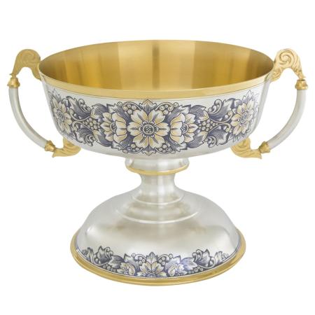 СЕРЕБРЯНАЯ ВАЗА  ДЛЯ ФРУКТОВ "ФРУКТОВЫЙ РАЙ" – СЕВЕРНАЯ ЧЕРНЬ