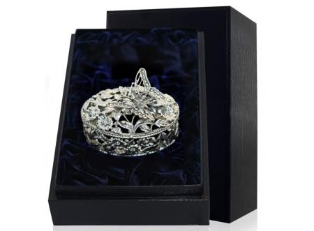 СЕРЕБРЯНАЯ ШКАТУЛКА "БАБОЧКА" С ЧЕРНЕНИЕМ – АРГЕНТА