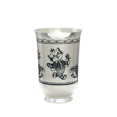 ДЕТСКАЯ СЕРЕБРЯНАЯ КРУЖКА "КОТЁНОК" АРТ. 40440014А05 – СЕВЕРНАЯ ЧЕРНЬ