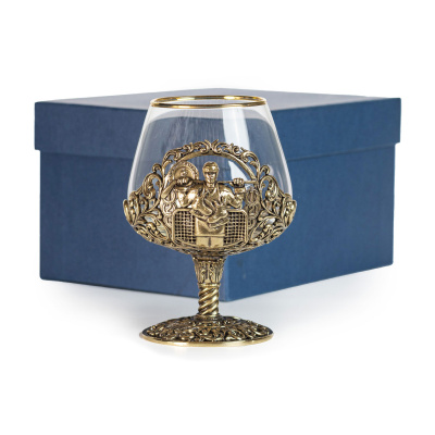 БОКАЛ ДЛЯ КОНЬЯКА "ХОККЕИСТ" ЛАТУННЫЙ