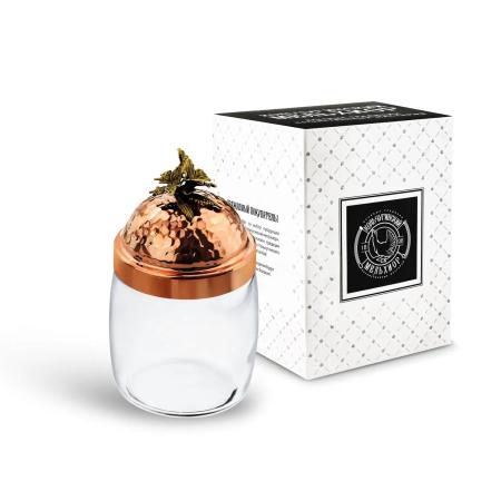 БАНКА ДЛЯ СЫПУЧИХ ПРОДУКТОВ "БАБОЧКА" МЕДНАЯ КОВАННАЯ (920 МЛ.) – КОЛЬЧУГИНСКИЙ МЕЛЬХИОР