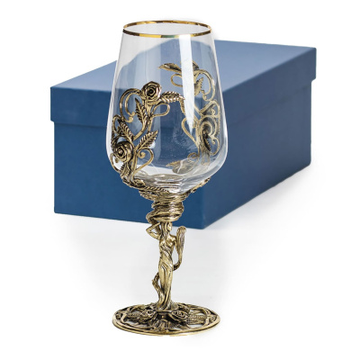 БОКАЛ ДЛЯ ВИНА "ФЛОРА" ЛАТУННЫЙ