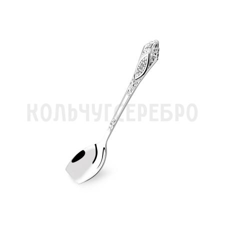 СЕРЕБРЯНАЯ ЛОЖКА ДЛЯ САХАРА "РЕЛЬЕФНЫЙ" С ЧЕРНЕНИЕМ  - СЕВЕРНАЯ ЧЕРНЬ