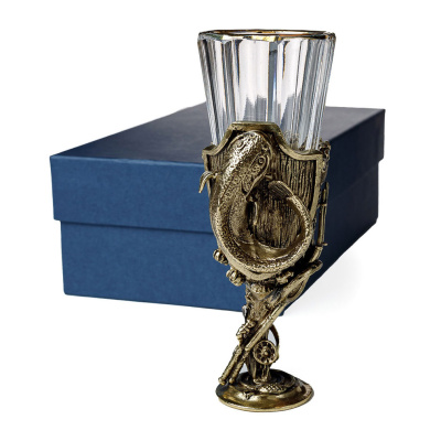 ЛАФИТНИК ДЛЯ ВОДКИ "ТРОФЕЙНЫЙ РЫБАЛКА" (СОМ) ЛАТУННЫЙ