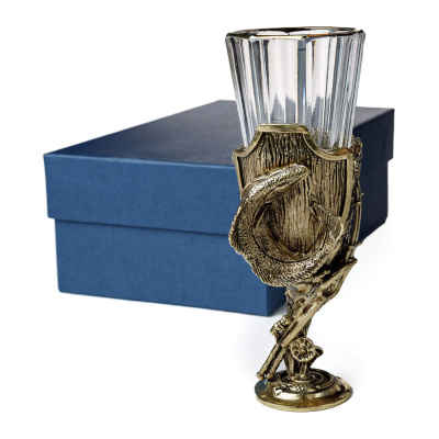 ЛАФИТНИК ДЛЯ ВОДКИ "ТРОФЕЙНЫЙ РЫБАЛКА" (ЖЕРЕХ) ЛАТУННЫЙ