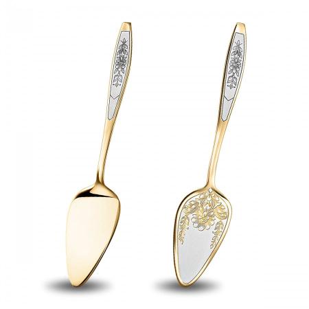 СЕРЕБРЯНАЯ ЛОПАТКА ДЛЯ ТОРТА "АСТРА" С ПОЗОЛОТОЙ - СЕВЕРНАЯ ЧЕРНЬ