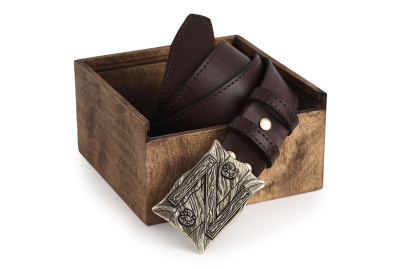 КОЖАНЫЙ РЕМЕНЬ "РОССИЙСКАЯ АРМИЯ Z" КОРИЧНЕВЫЙ