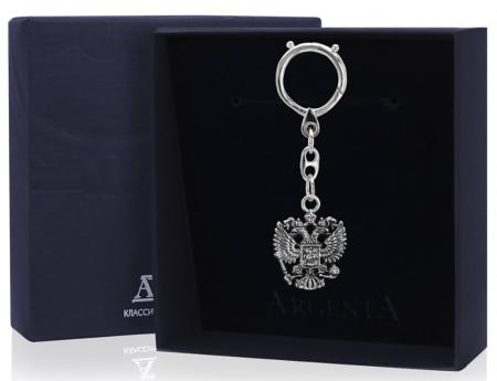 Столовое серебро купить в Москве СЕРЕБРЯНЫЙ БРЕЛОК ДЛЯ КЛЮЧЕЙ "ГЕРБ" – АРГЕНТА