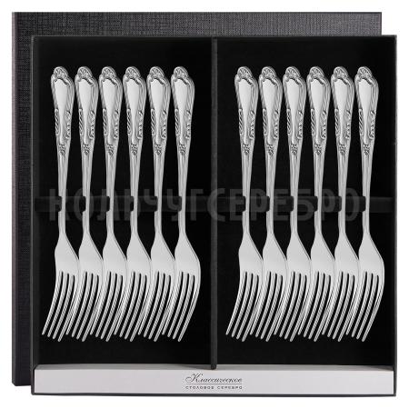 СЕРЕБРЯНЫЙ СТОЛОВЫЙ НАБОР "ВИЗАНТИЯ" №22 (12 ВИЛОК) - МСТЕРСКИЙ ЮВЕЛИР
