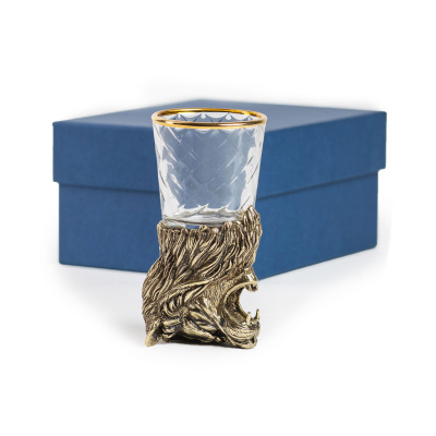 ЧАРКА "ЛЕВ" ЛАТУННАЯ (СТОПКА ПЕРЕВЁРТЫШ)