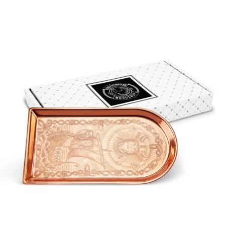 МЕДНЫЙ ПОДНОС ДЛЯ ЧАЯ С РИСУНКОМ "ВИКИНГ" (29х16 СМ.) – КОЛЬЧУГИНСКИЙ МЕЛЬХИОР