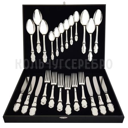 СТОЛОВЫЙ НАБОР ИЗ МЕЛЬХИОРА "ЛИРА" (24 ПРЕДМЕТА) – КОЛЬЧУГИНСКИЙ МЕЛЬХИОР