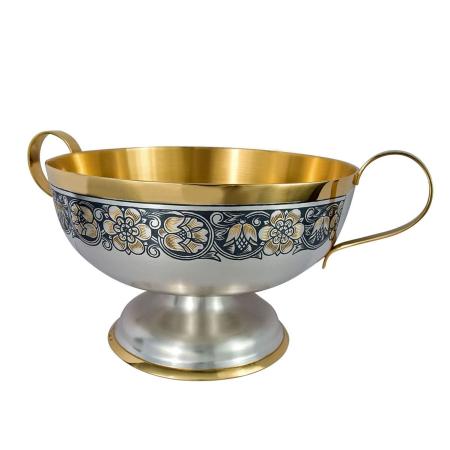 СЕРЕБРЯНАЯ ВАЗА ДЛЯ КОНФЕТ С ПОЗОЛОТОЙ АРТ. 40130051А06 – СЕВЕРНАЯ ЧЕРНЬ