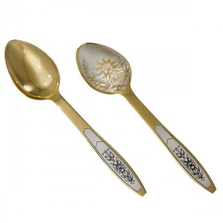 СЕРЕБРЯНАЯ ЛОЖКА ДЛЯ ПЛОВА "АСТРА" С ПОЗОЛОТОЙ - СЕВЕРНАЯ ЧЕРНЬ