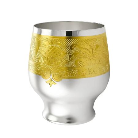 СЕРЕБРЯНЫЙ СТАКАН "КУПЕЦ" С ПОЗОЛОТОЙ 220 МЛ. – МСТЁРСКИЙ ЮВЕЛИР