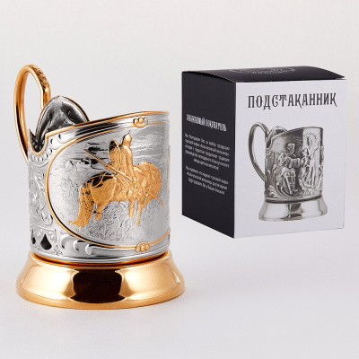 ПОДСТАКАННИК "ВИТЯЗЬ НА РАСПУТЬЕ" НИКЕЛИРОВАННЫЙ Ч/П – КОЛЬЧУГИНСКИЙ МЕЛЬХИОР