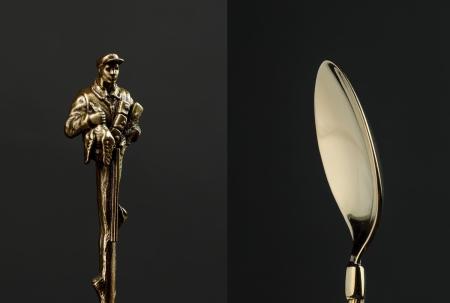 ЛОЖКА ЧАЙНАЯ ЛАТУННАЯ "ОХОТНИК" 