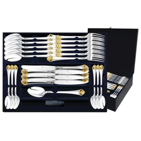 СТОЛОВЫЙ НАБОР ИЗ СЕРЕБРА "АФИНА" С ПОЗОЛОТОЙ (48 ПРЕДМЕТОВ) – АРГЕНТА