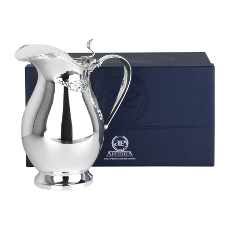 СЕРЕБРЯНЫЙ КУВШИН "ЛИСТЬЯ" С КРЫШКОЙ (1,5 ЛИТРА) – АРГЕНТА