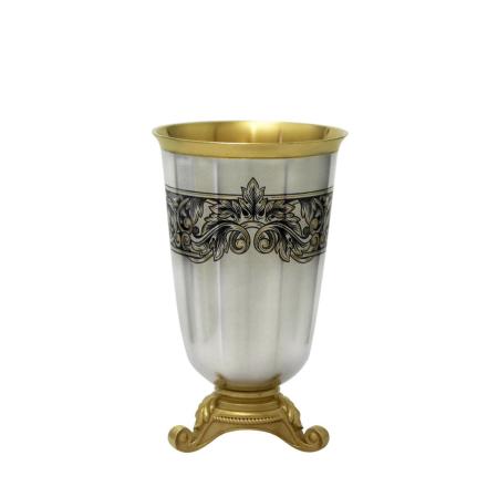 СЕРЕБРЯНЫЙ СТАКАН "ЛЕГЕНДА" С ПОЗОЛОТОЙ 180 МЛ. – СЕВЕРНАЯ ЧЕРНЬ