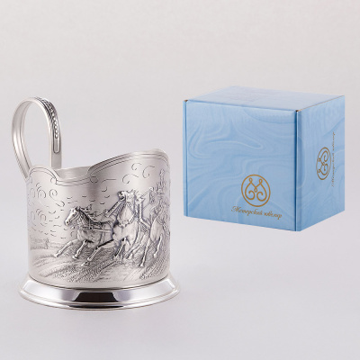 ПОДСТАКАННИК "НА ПОЧТОВЫХ" ПОСЕРЕБРЕННЫЙ – МСТЕРСКИЙ ЮВЕЛИР