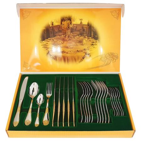 СТОЛОВЫЙ НАБОР ИЗ НЕРЖАВЕЮЩЕЙ СТАЛИ "ДВОРЦОВЫЙ" М17 ЛНТП (24 ПРЕДМЕТА)