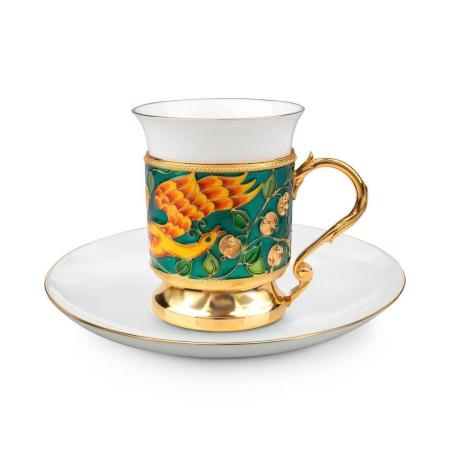 СЕРЕБРЯНЫЙ КОФЕЙНЫЙ НАБОР 33467 – РУССКИЕ САМОЦВЕТЫ