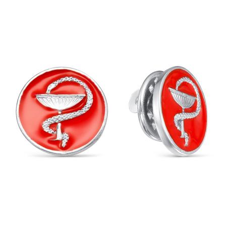 СЕРЕБРЯНЫЙ ЗНАЧОК С КРАСНОЙ ЭМАЛЬЮ – КРАСНАЯ ПРЕСНЯ