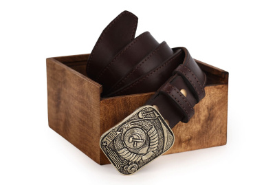 КОЖАНЫЙ РЕМЕНЬ "СССР" КОРИЧНЕВЫЙ