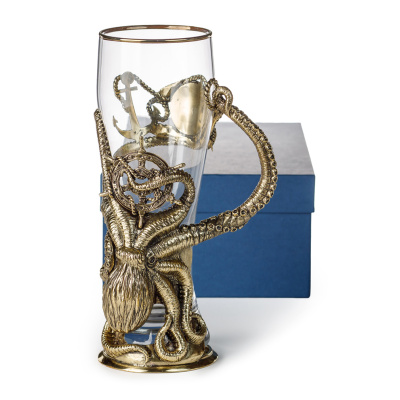 ПИВНОЙ БОКАЛ "ОСЬМИНОГ" ЛАТУННЫЙ