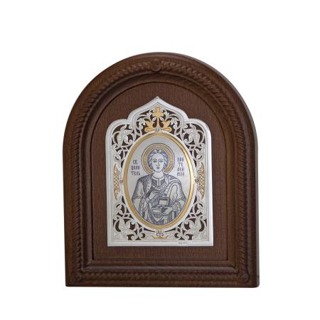 СЕРЕБРЯНАЯ ИКОНА "СВЯТОЙ ЦЕЛИТЕЛЬ ПАНТЕЛЕЙМОН" – СЕВЕРНАЯ ЧЕРНЬ