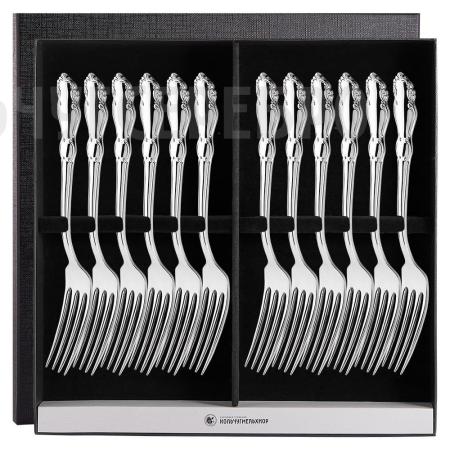 СТОЛОВЫЙ НАБОР ИЗ МЕЛЬХИОРА "ЛИРА" (12 ВИЛОК) – КОЛЬЧУГИНСКИЙ МЕЛЬХИОР