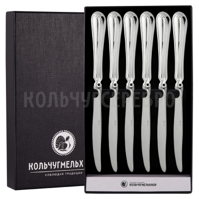 СТОЛОВЫЙ НАБОР ИЗ МЕЛЬХИОРА "ГРАЦИЯ" №8 (6 НОЖЕЙ) – МСТЕРСКИЙ ЮВЕЛИР