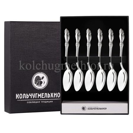 КОФЕЙНЫЙ НАБОР ИЗ МЕЛЬХИОРА "РОЗА" (6 КОФЕЙНЫХ ЛОЖЕК) – КОЛЬЧУГИНСКИЙ МЕЛЬХИОР