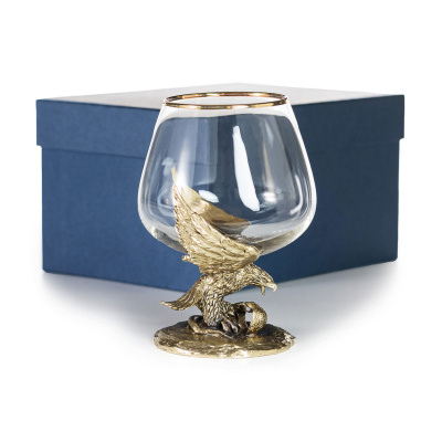 БОКАЛ ДЛЯ КОНЬЯКА "ОРЁЛ И ЗМЕЙ" ЛАТУННЫЙ
