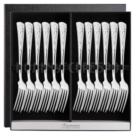 СЕРЕБРЯНЫЙ СТОЛОВЫЙ НАБОР "СТИЛЬ" (12 ВИЛОК) – КРАСНАЯ ПРЕСНЯ
