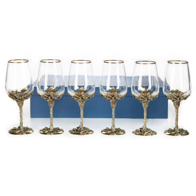 БОКАЛ ДЛЯ ВИНА "НАРЦИСС" ЛАТУННЫЙ 6 ШТ