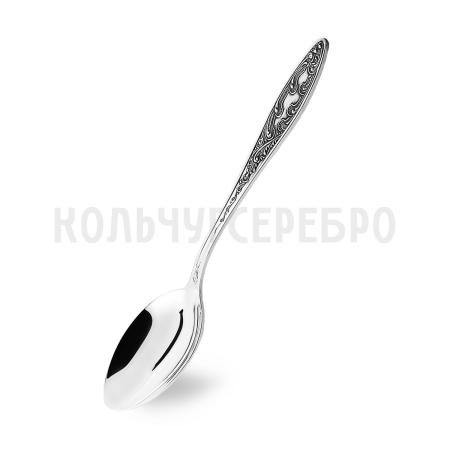 ДЕСЕРТНАЯ ЛОЖКА ИЗ МЕЛЬХИОРА "МОРОЗКО" С ЧЕРНЕНИЕМ – КОЛЬЧУГИНСКИЙ МЕЛЬХИОР