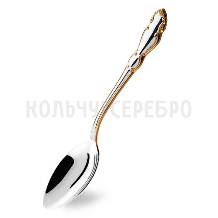 МЕЛЬХИОРОВАЯ СТОЛОВАЯ ЛОЖКА "ЛИРА" С ПОЗОЛОТОЙ – КОЛЬЧУГИНСКИЙ МЕЛЬХИОР