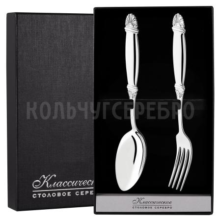 СЕРЕБРЯНЫЙ СТОЛОВЫЙ НАБОР "ВИВАЛЬДИ" (2 ПРЕДМЕТА) - СЕВЕРНАЯ ЧЕРНЬ