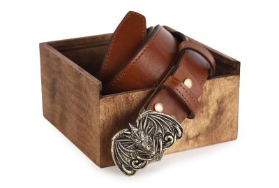 КОЖАНЫЙ РЕМЕНЬ "ДРАКОН" РЫЖИЙ